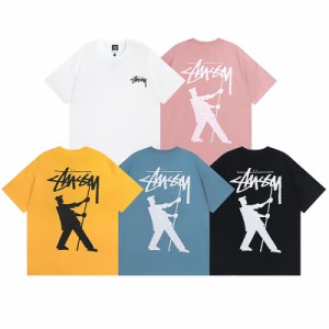 ステューシー STUSSY 夏服 半袖tシャツ  カジュアル ロゴプリント 男女兼用 父の日