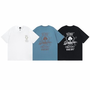 ステューシー STUSSY 夏服 半袖tシャツ  カジュアル ロゴプリント 男女兼用