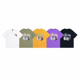 ステューシー STUSSY 夏服 半袖tシャツ  カジュアル ロゴプリント 男女兼用