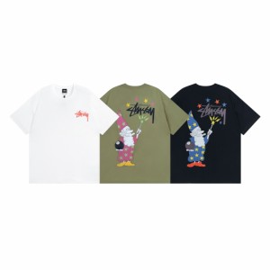 ステューシー STUSSY 夏服 半袖tシャツ  カジュアル ロゴプリント 男女兼用