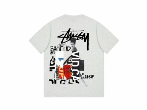 ステューシー STUSSY 夏服 半袖tシャツ  カジュアル ロゴプリント 男女兼用 父の日