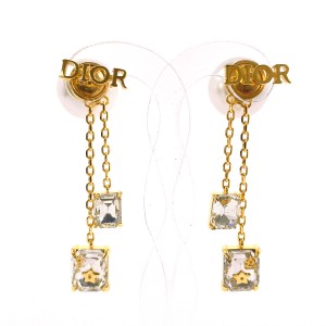 Dior ディオール ピアス ロゴ メタル/フェイクパール/ストーン ゴールド レディース 中古