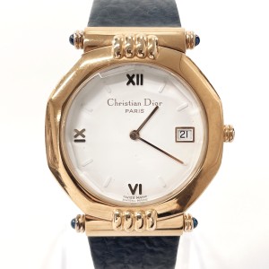 Christian Dior クリスチャンディオール 腕時計 63151 スウィング GP/レザー ゴールド ゴールド メンズ 中古