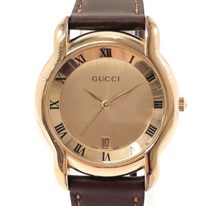 GUCCI グッチ 腕時計 5100M GP/レザー ゴールド ゴールド メンズ 中古