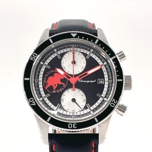 HUNTING WORLD ハンティングワールド 腕時計 HW024BK グランドクロノ ステンレススチール/レザー シルバー シルバー メンズ 中古