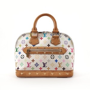 LOUIS VUITTON ルイヴィトン ハンドバッグ M92647 アルマ   モノグラムマルチカラー/ヌメ革 ホワイト ホワイト レディース 中古