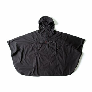 グリップスワニー FIREPROOF PONCHO / BLACK  (GRIP SWANY) | ファイヤープルーフ ポンチョ パーカー フード 焚き火 長袖 アウトドア キ