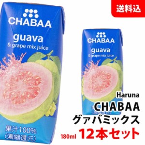 CHABAA グァバミックス 180ml×12本セット 送料無料 ハルナプロデュース チャバ 濃縮還元 果汁100％ジュース グァバジュース 紙パック 常