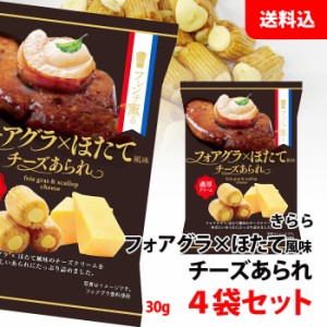 フォアグラ×ほたて風味 チーズあられ 30g×4袋セット 送料無料 メール便 ワインに合うおつまみ チーズ あられ お菓子 おつまみ きらら