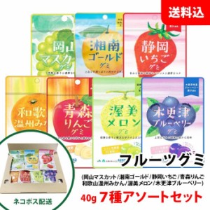 ネコポス フルーツグミ 7種アソートセット ラブレ乳酸菌 ジュレ果汁入り 果汁ぐみ カネカ食品 JA 共同開発 ご当地 お菓子 送料無料 メー