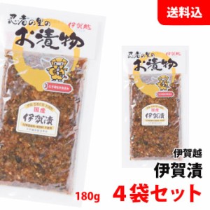 伊賀漬 中袋 4袋セット (180g×4) 送料無料 ネコポス ?油漬け 国産 大根 白瓜 漬け物 惣菜 メール便 伊賀越 化学調味料無添加 お茶漬け 