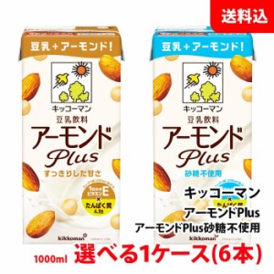 送料無料 キッコーマン 豆乳飲料 アーモンドPlus 1000ml 1ケース(6本) 選べる アーモンドドリンク アーモンドミルク 植物性ミルク 1L ビ