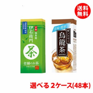 送料無料 サントリー お茶パック 250ml各種  2ケース(48本) 紙パック 伊右衛門 / 烏龍茶