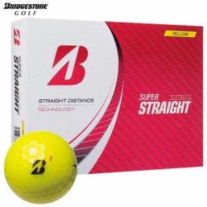 ブリヂストン SUPER STRAIGHT スーパーストレート ゴルフボール 1ダース（12球入り）　イエロー [2023年モデル]