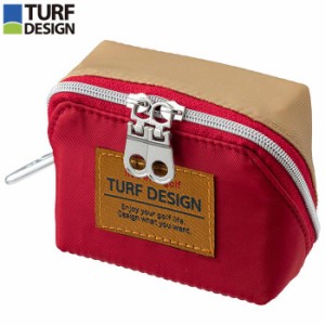 朝日ゴルフ TURF DESIGN ターフデザイン ゴルパカ ポーチ Sサイズ TDGP-BC75S レッド/ベージュ [2023年モデル]