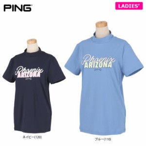 ピンゴルフ　レディース UVカット ロゴデザイン Mr.PING バックプリント 半袖 ハイネックシャツ 622-4167212 [2024年春夏モデル]