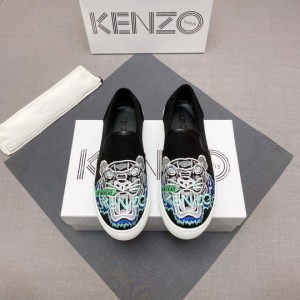 Kenzo 刺繍入りファブリック・ベルベット・ファッションシューズ メンズ