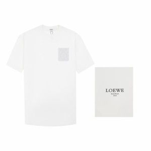 Loewe ロエベ  24ss ポケット刺繍ラウンドネック半袖Tシャツ ホワイト