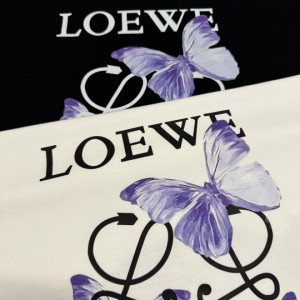 LOEWE ロエベ  バタフライ レタープリント カップル 半袖Tシャツ