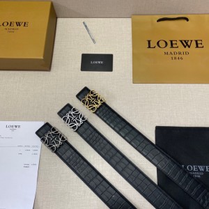 Loewe ロエベ カウハイドレザーベルト ブラック
