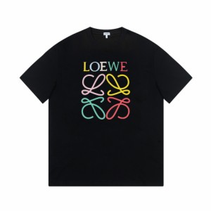 LOEWEカラフルプリントTシャツ 半袖ファッション