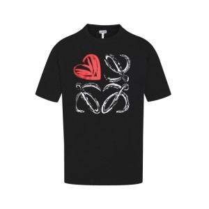 LOEWE トップ・ラブ・プリント半袖Tシャツ