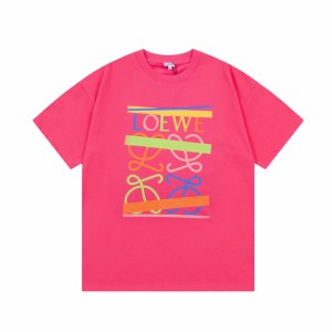  LOEWE レインボーカラーファッション半袖Tシャツ