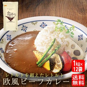 食研カレー 日本食研 1kg×12袋 送料無料 欧風ビーフカレー レトルト 業務用 取り寄せ グルメ