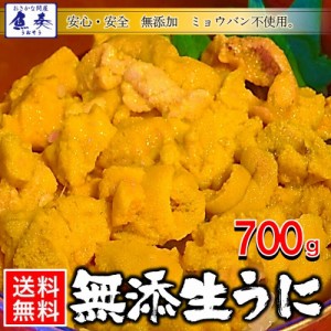 ミョウバン不使用 冷凍 生うに 700g 100g×7パック チリ産 AAグレード 無添加 安心・安全 雲丹 ウニ うに丼 送料無料 業務用