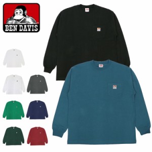 【三太郎の日タイムセール】BEN DAVIS ベンデイビス ポケット ロンT ワイドシルエット ワンポイント ロゴ 長袖 無地 ストリート ブランド