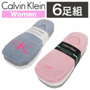 【6足セット】カルバンクライン ソックス レディース カバーソックス 靴下 CALVIN KLEIN ブランド ロゴ CK フットカバー ファッション ギ