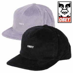 【三太郎の日タイムセール】OBEY キャップ メンズ レディース コーデュロイ オベイ 帽子 ブランド ロゴ スナップバック 5パネル ユニセッ