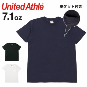ユナイテッドアスレ ポケット Tシャツ メンズ United Athle 7.1オンス 半袖Tシャツ ポケット付き 無地 ヘビーウェイト トップス ストリー