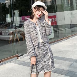 モダンファッションスタイル トップ100ツイード セットアップ レディース