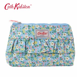 【ネコポス可】キャスキッドソン ポーチ Pouch 106146618283102 Blue フリル 小物入れ メイクポーチ 化粧ポーチ Cath Kidston ab-464000