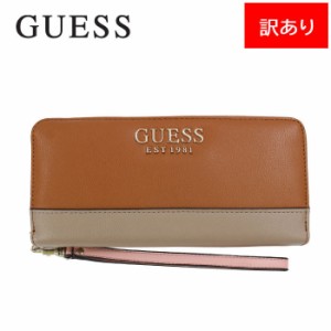 【訳あり返品不可】 cc-611 ゲス 財布 VG748046 COGNAC MULTI GUESS SHEROL SLG LARGE ZIP AROUND WALLET 長財布