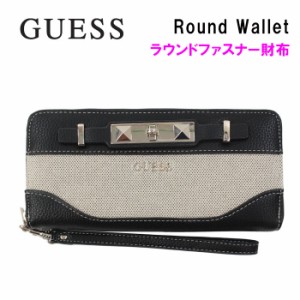 ゲス 財布 RG776046 BLACK GUESS 凹凸プレートデザイン ラウンドファスナー財布 長財布 ab-351200