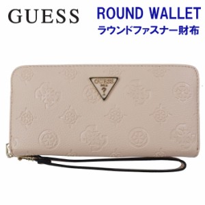 ゲス 財布 PG840346 ALMOND GUESS ゲス 浮きロゴプレート ラウンドファスナー財布 長財布 ab-495000