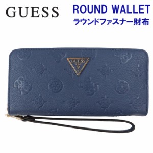 ゲス 財布 PG840346 NAVY GUESS ゲス 浮きロゴプレート ラウンドファスナー財布 長財布 ab-495600