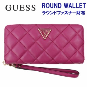 ゲス 財布 QG767946 FUCHSIA GUESS ゲス 浮きロゴプレート ラウンドファスナー財布 長財布 ab-495700