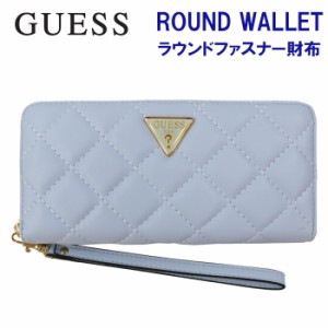 ゲス 財布 QG767946 PALE_CLOUD GUESS ゲス ロゴプレートデザイン ラウンドファスナー財布 長財布 ab-495900