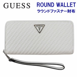 ゲス 財布 VY839746 WHITE 編み込み風 ホワイト GUESS ラウンドファスナー財布 長財布 ab-496100