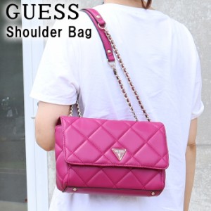 ゲス バッグ QG767921 FUCHSIA フューシャピンク チェーン ショルダー ステッチデザイン ハンド トート GUESS ab-498700