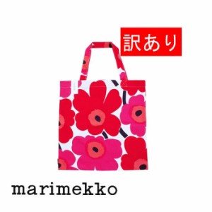 【訳あり返品不可】cc-1715 マリメッコ バッグ エコバッグ レッドホワイト marimekko ウニッコ コットントートバッグ unikko　067572-001