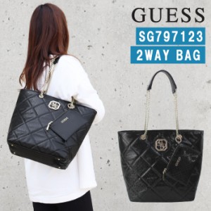 ゲス バッグ SG797123 BLACK ブラック DILLA トートバッグ モノグラム ポーチ付き バック GUESS ab-425100