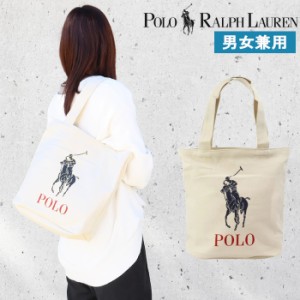 *ポロ ラルフローレン バッグ 9AR018 W2U ポロ モチーフ ロゴ  デザイン トートバッグ コットン POLO RALPH LAUREN ab-60280