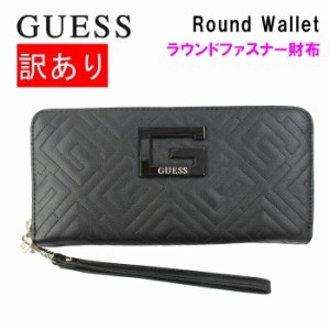 【訳あり返品不可】 cc-3373 ゲス 財布 QG773846-BLACK ラウンドファスナー財布 長財布