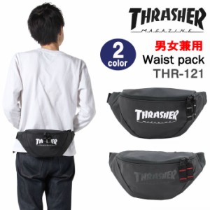 【処分セール】THRASHER スラッシャー バッグ ウエストバッグ THR-121 PVCターポリン ロゴデザイン ワンショルダー ヒップバック 男女兼