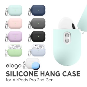 AirPods Pro2 ケース シリコン カバー ストラップホール 使用可 カラビナ 付 耐衝撃 シリコンカバー ソフト ケースカバー 落下防止 保護 