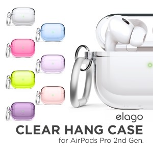 AirPods Pro2 ケース クリア カバー ストラップホール 使用可能 耐衝撃 クリアケース カラビナ 付 透明ケース 透明 傷防止 落下防止 保護